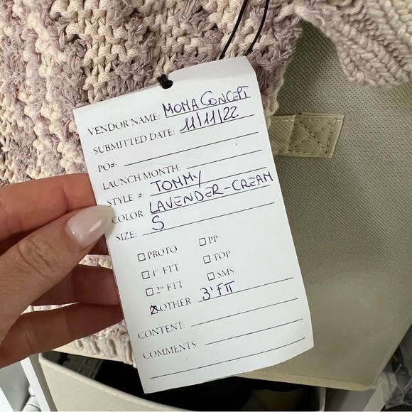 NWT Anine Bing Tommy Cardigan Sweater in Lavender and Cream - Picture 5 of 10